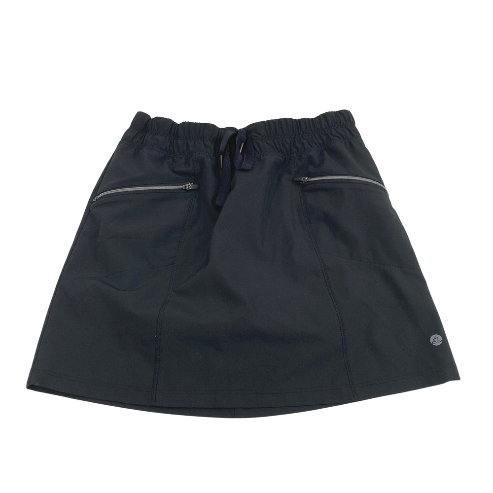 Apana Skort Women XS Black Athletic Golf Tennis Zipper Pockets Drawstring Active